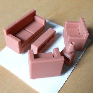 3d printed living room maquette